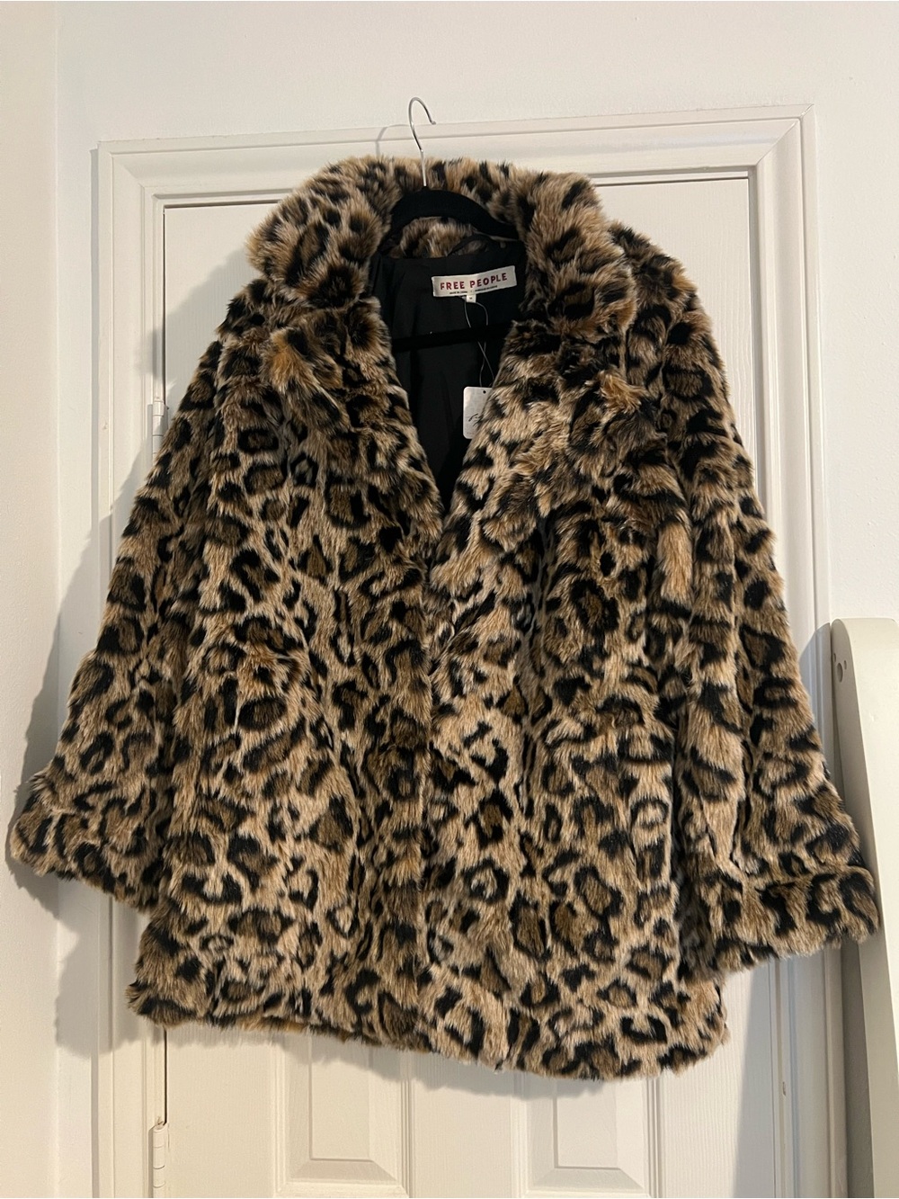 Free People Lola Leopard Faux Fur Jacket
